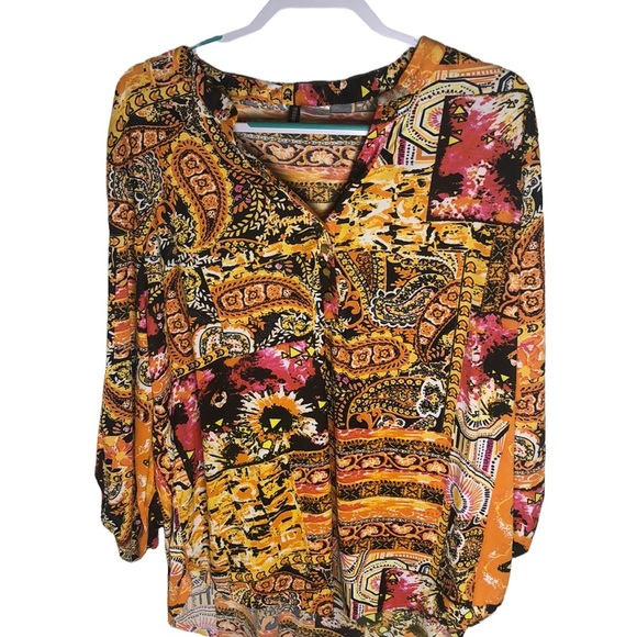 manhattan blues Tops - Manhattan Blues High Low V Neck Blouse Women’s Size 3XL